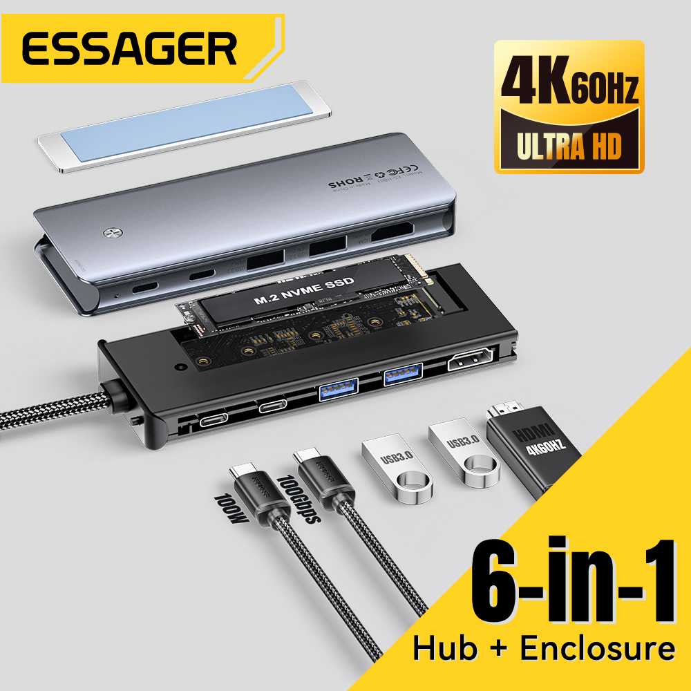 Ssd Hard Drive - Essager USB C Hub مع M.2