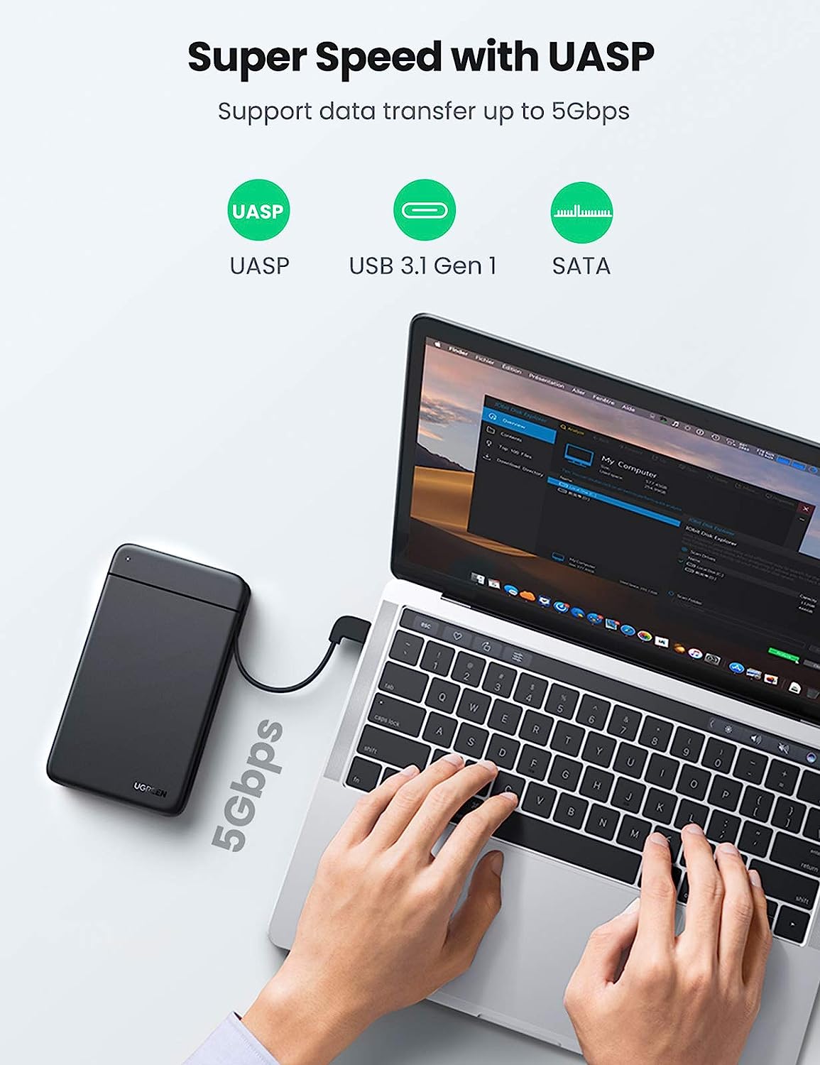 UGREEN USB C حاوية القرص الصلب - مراجعة Sata Ssd وسعره