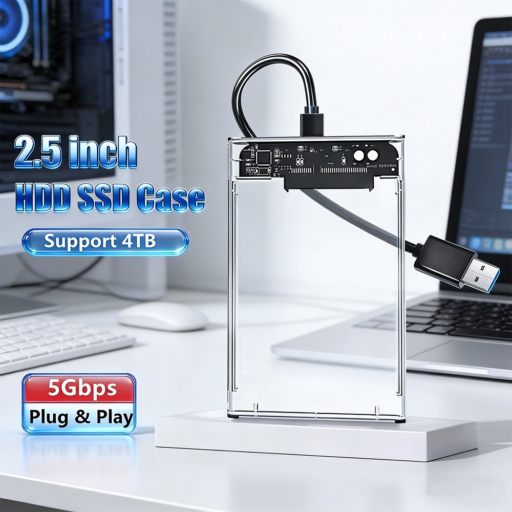 علبة قرص صلب شفافة مقاس 2.5 بو - مراجعة External Ssd وسعره