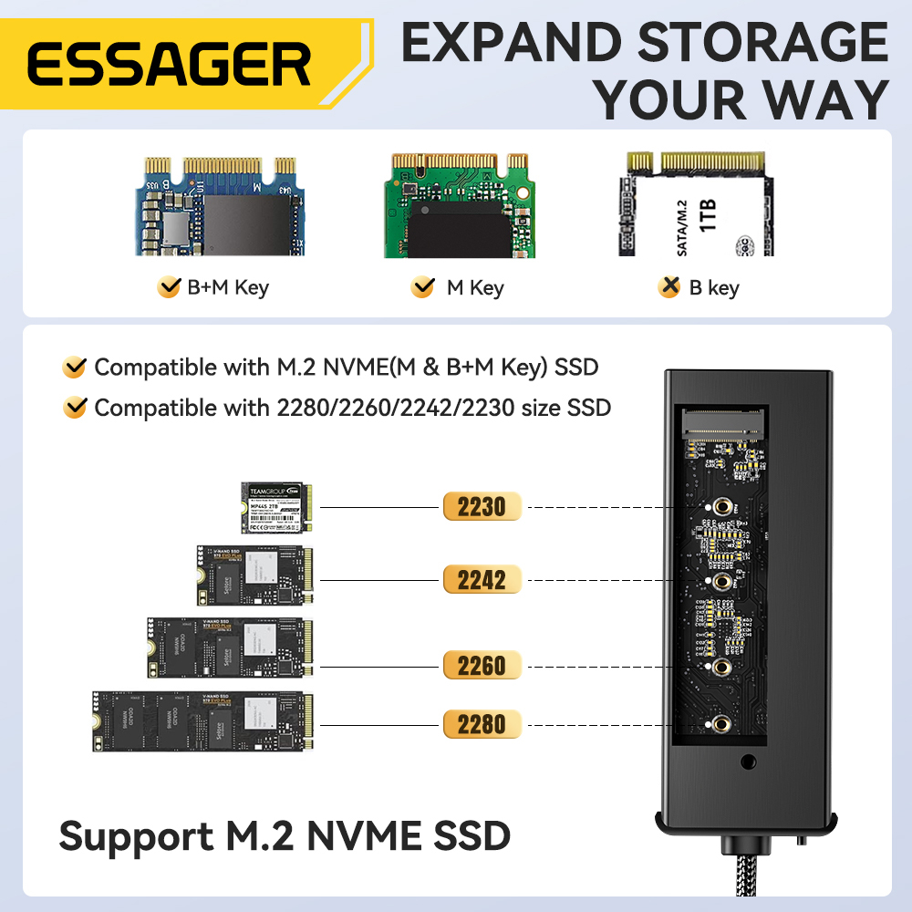 Essager USB C Hub مع M.2 SSD ح - مراجعة Ssd Hard Drive وسعره